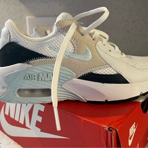 Women’s Nike Air Max White and Navy Shoes